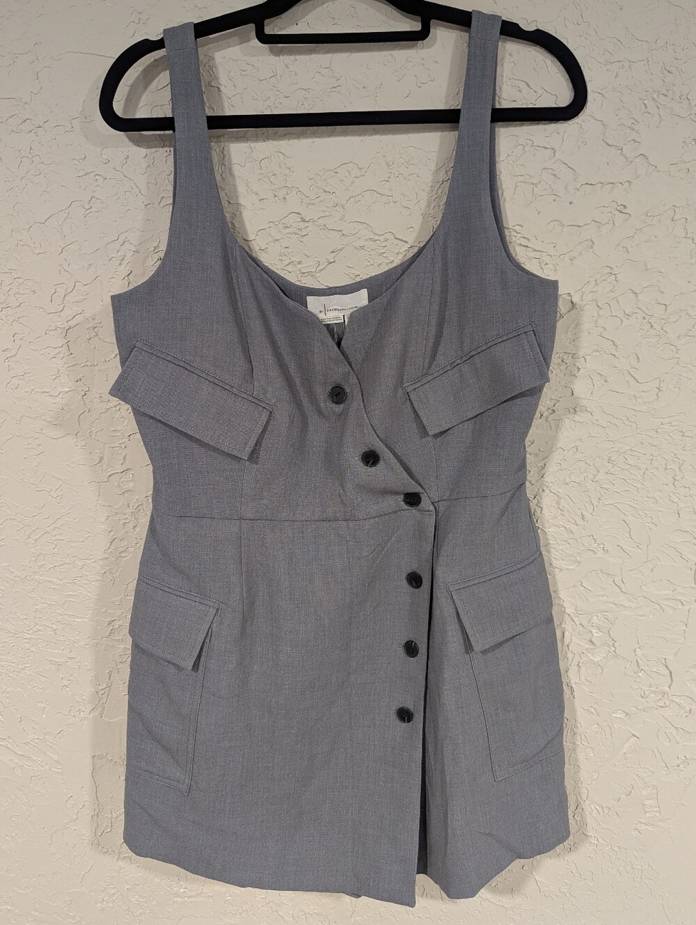 Anthropologie Grey Romper Suit Women's 12 Office Blazer Academia Collegiate